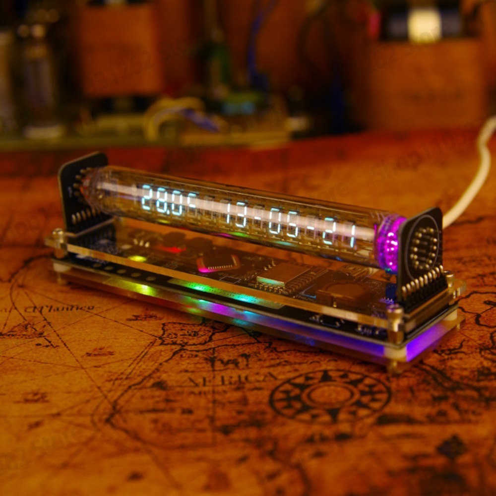 Retro Gaming Youtube - VFD-fluorescentiebuisklok IV-27 IV-18 Cyberpunk Retro Tech